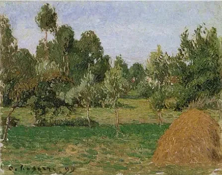Tło łąki w Eragny, z belą po prawej - Camille Pissarro