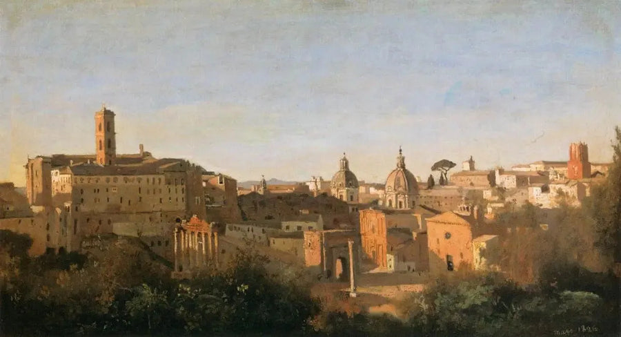 Forum widziane z ogrodów Farnese - Jean-Baptiste Camille Corot
