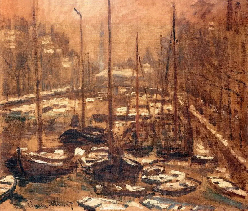 Geldersekade w Amsterdamie, zima W300 - Claude Monet