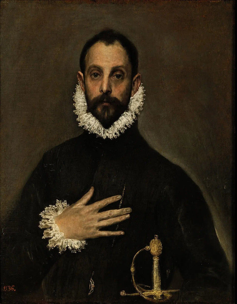 Dżentelmen z ręką na piersi - El Greco