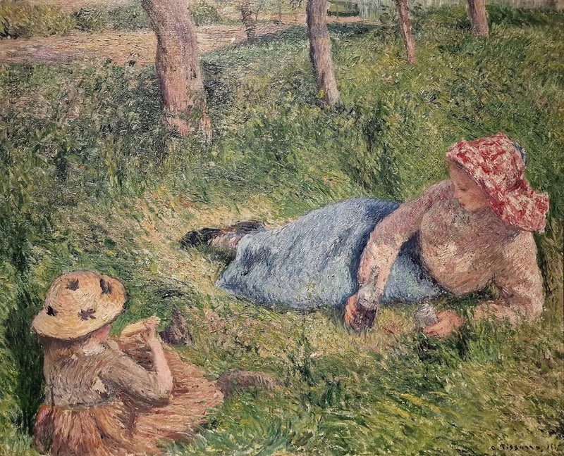 Podwieczorek, dziecko i młoda wieśniaczka w odpoczynku - Camille Pissarro
