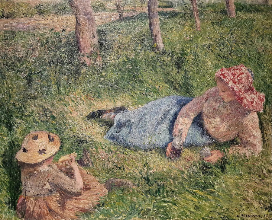 Podwieczorek, dziecko i młoda wieśniaczka w odpoczynku - Camille Pissarro