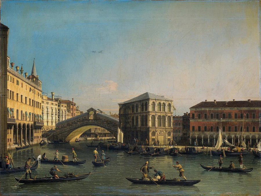 Wielki Kanał z mostem Rialto i fondaco dei Tedeschi - Canaletto