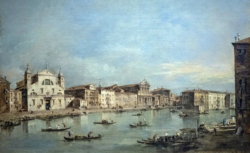 Le Grand Canal avec Santa Lucia et Santa Maria di Nazareth - Francesco Guardi image 1 reproduction artisanale de tableau