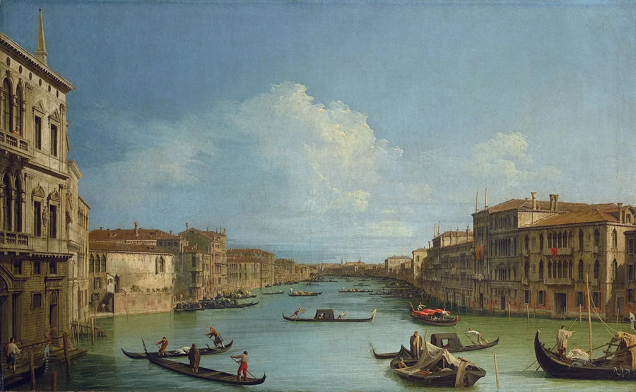 Wielki Kanał, od Ca' Foscari w kierunku mostu Rialto - Canaletto