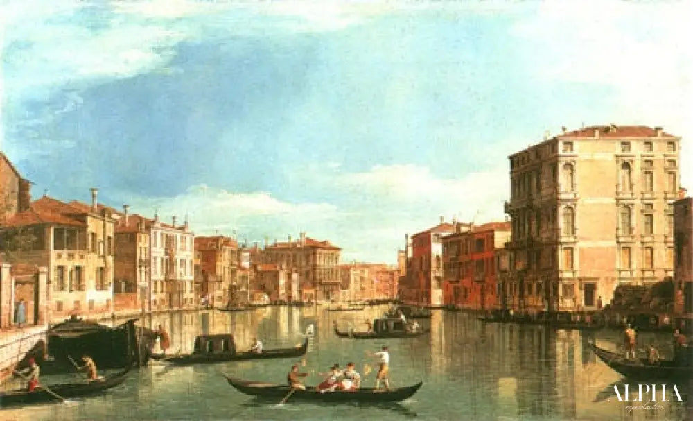 Le Grand Canal entre le Palazzo Bembo et le Palazzo Vendramin - Canal Giovanni Antonio - Reproductions de tableaux et peintures haut de gamme