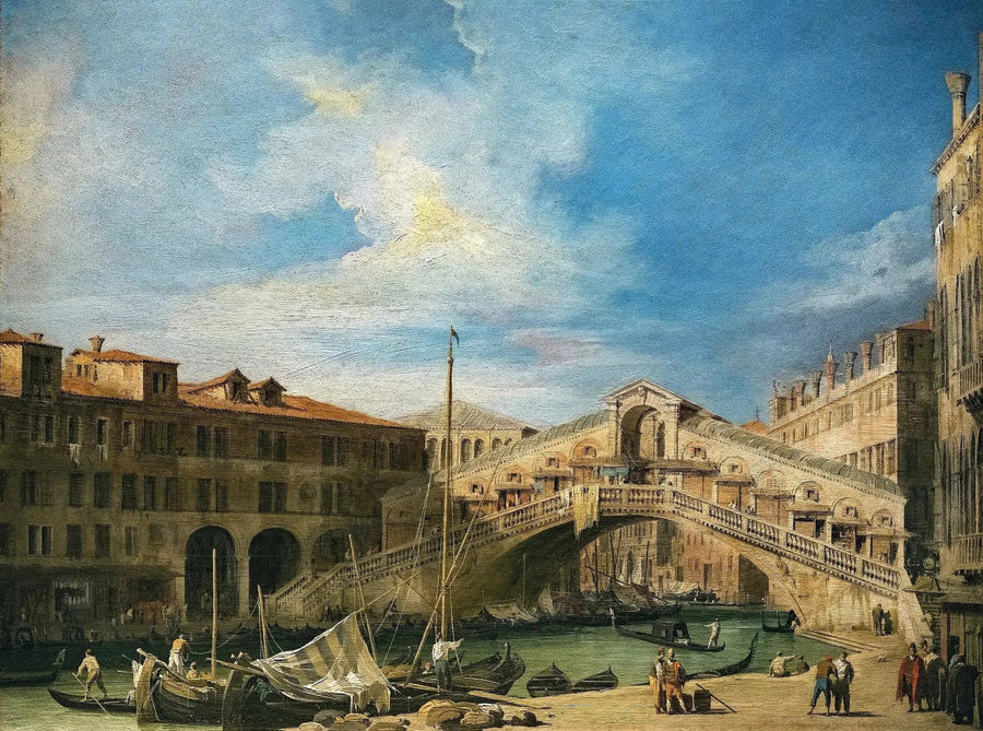 Wielki Kanał: most Rialto od południa - Canaletto