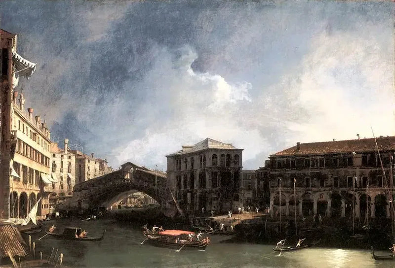 Wielki Kanał w pobliżu mostu Rialto - Canaletto