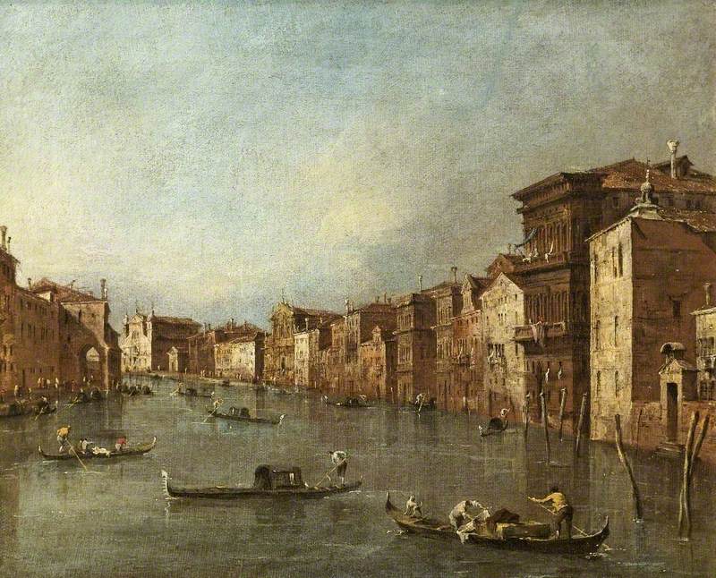 Wielki Kanał, Wenecja, Włochy, w kierunku Santa Maria degli Scalzi i Santa Lucia - Francesco Guardi
