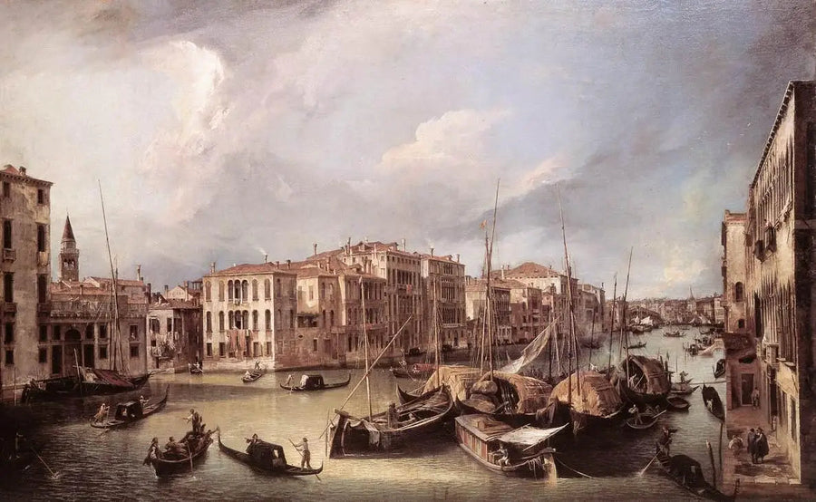 Wielki Kanał widziany od północnego wschodu w kierunku mostu Rialto - Canaletto