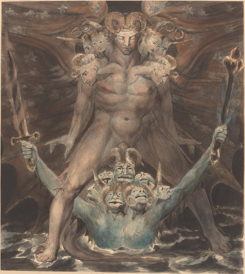 Wielki Czerwony Smok i Bestia z Morza - William Blake