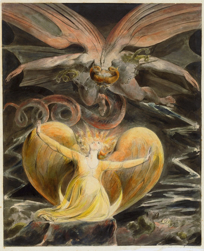 Wielki Czerwony Smok i Kobieta w Stroju Słonecznym - William Blake