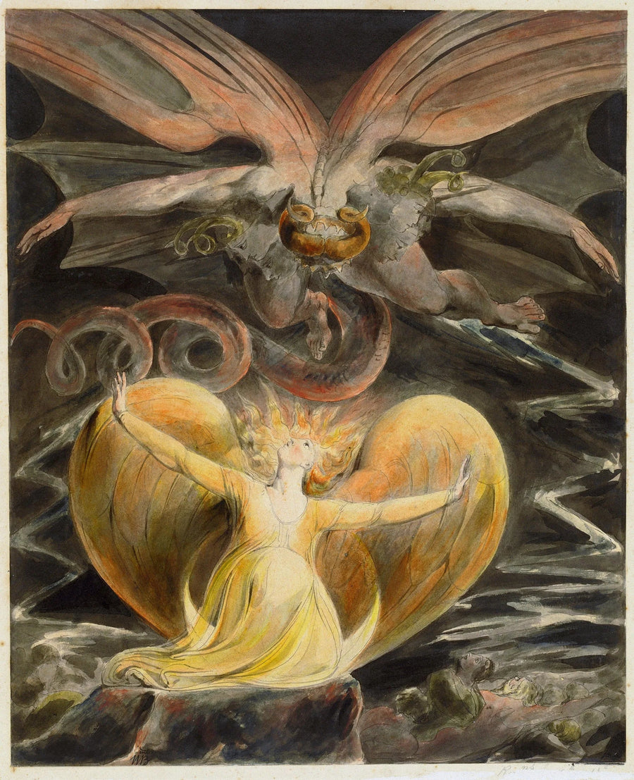 Wielki Czerwony Smok i Kobieta w Stroju Słonecznym - William Blake