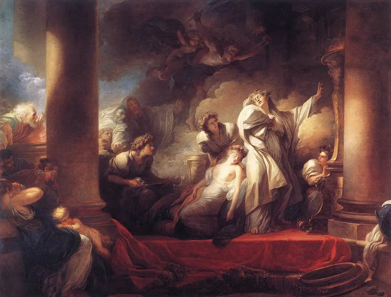 Wielki kapłan Corésus poświęca się, aby ocalić Callirhoé - Jean-Honoré Fragonard