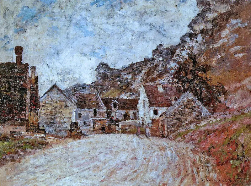 Wioska Chantemesle u podnóża skały - Claude Monet