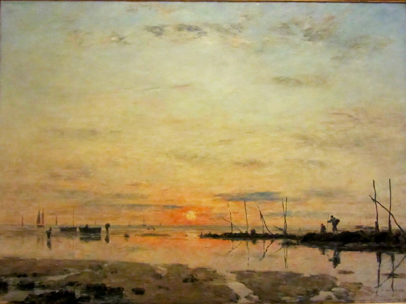 Le Havre. Zachód słońca przy niskiej wodzie - Eugène Boudin