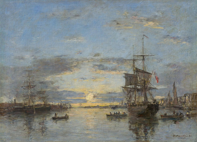 Le Havre: przedport o zachodzie słońca - Eugène Boudin