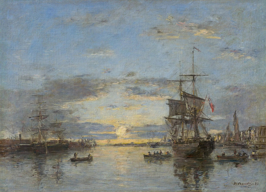 Le Havre: przedport o zachodzie słońca - Eugène Boudin