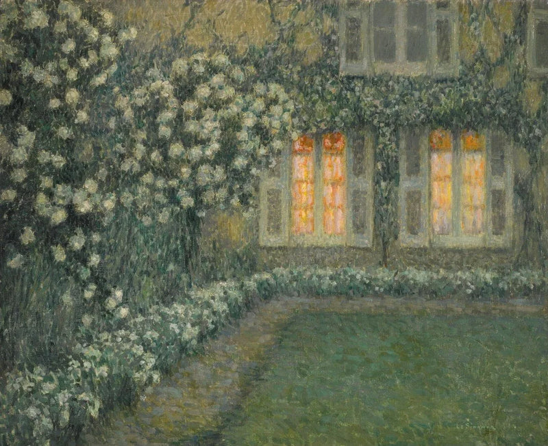 Biały Ogród o Zmierzchu - Henri Le Sidaner
