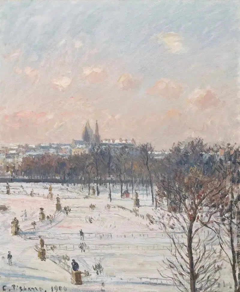 Ogród Tuileries, efekt śniegu - Camille Pissarro