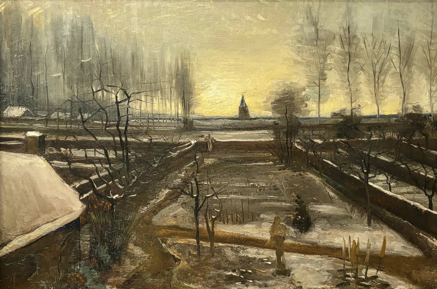Ogród przy plebanii w Nuenen pod śniegiem - Vincent van Gogh