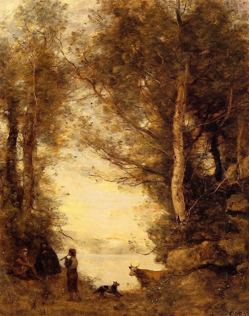 Flecista z jeziora Albano - Jean-Baptiste Camille Corot