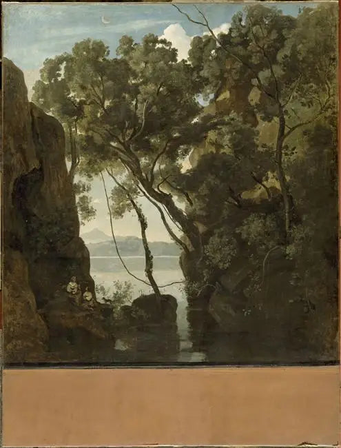 Le Lac de Nemi - Jean-Baptiste Camille Corot image 1 copie de tableau peinte à la main