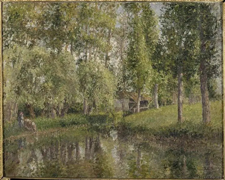Myjnia w Bazincourt - Camille Pissarro