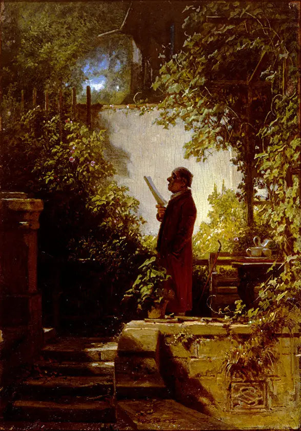 Czytelnik gazety w ogrodzie - Carl Spitzweg