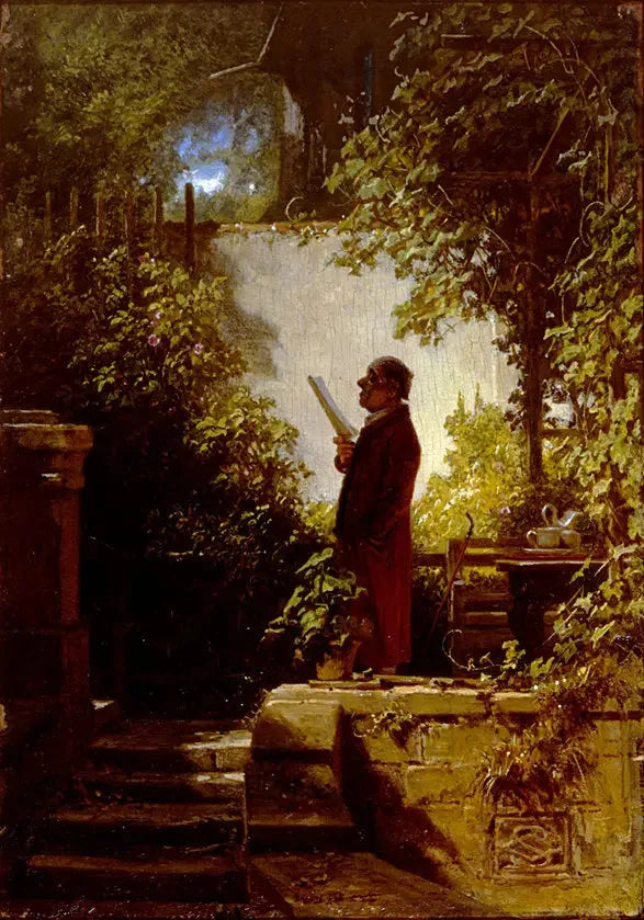 Czytelnik gazety w ogrodzie - Carl Spitzweg