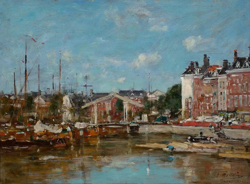 Le Leuvehaven w Rotterdamie - Eugène Boudin