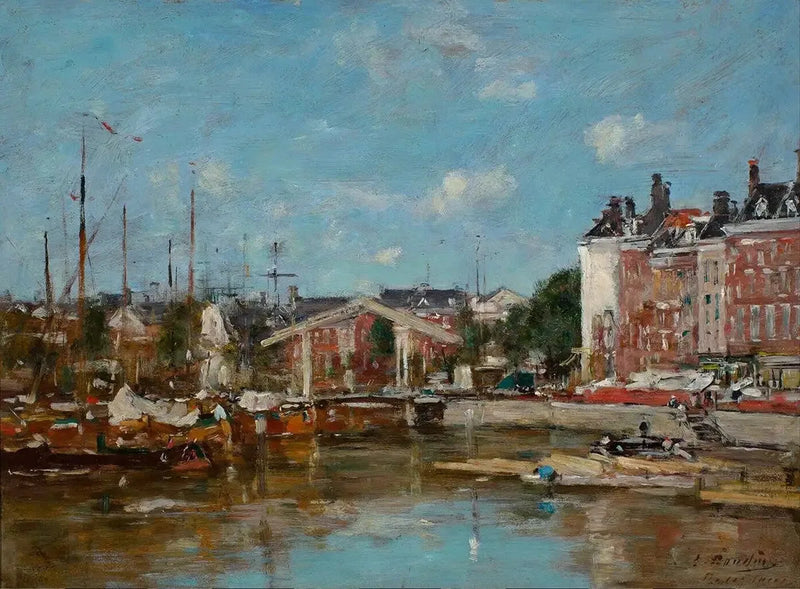 Le Leuvehaven w Rotterdamie - Eugène Boudin