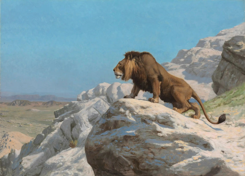 Lew na czatach - Jean-Léon Gérôme