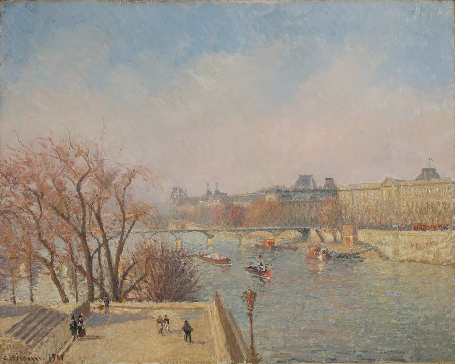 Luwr, poranek, słońce - Camille Pissarro