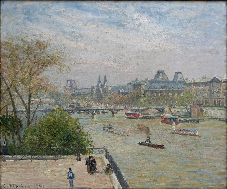 Luwr, wiosna, poranek, słońce - Camille Pissarro