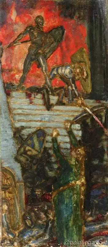 "Nieszczęście Nibelungów - Franz von Stuck"