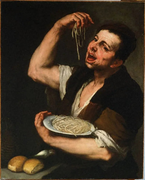 Pożeracz makaronu: alegoria smaku - Luca Giordano