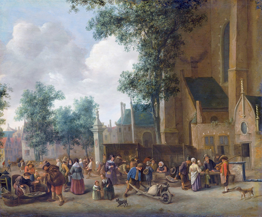 Le marché aux poissons de rivière de La Haye - Jan Steen