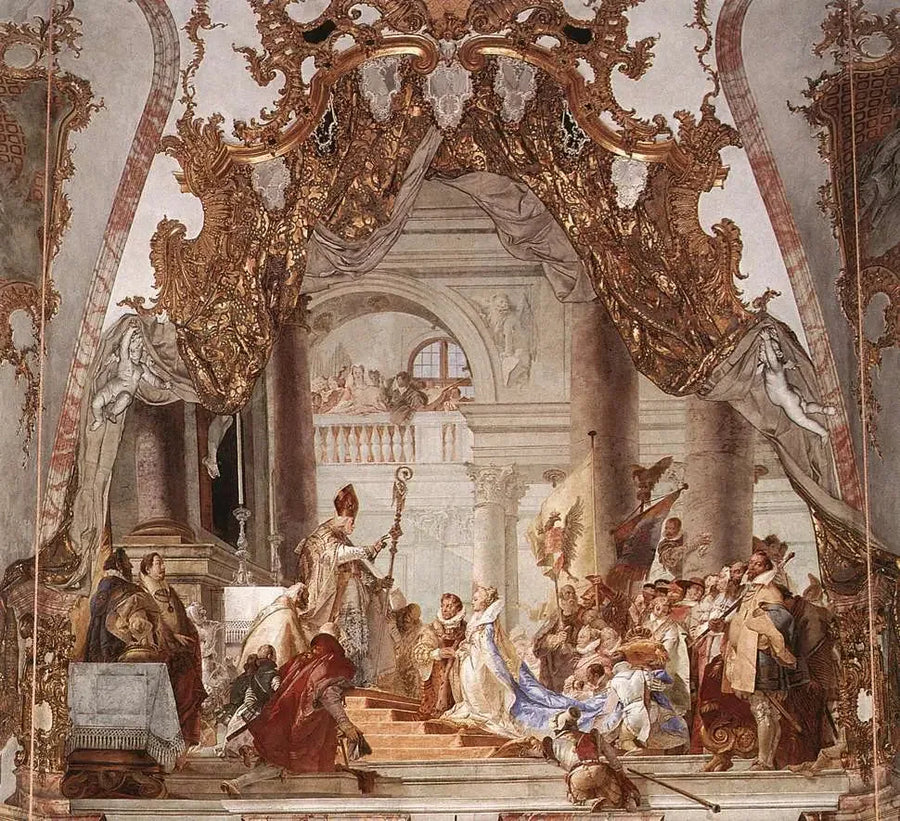 Małżeństwo cesarza Fryderyka I Barbarossy i Beatrycze Burgundzkiej, fresk na suficie - Giovanni Battista Tiepolo