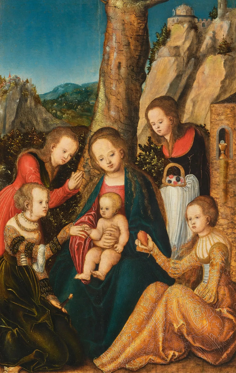 Małżeństwo świętej Katarzyny z świętymi - Lucas Cranach Starszy