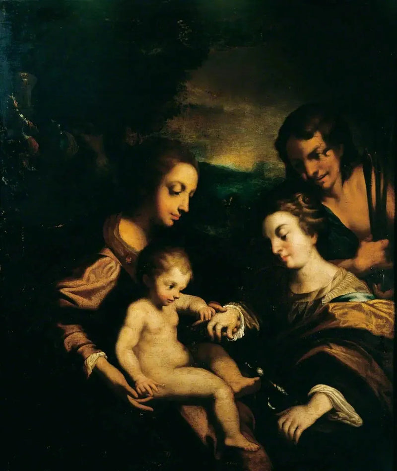 Mistyczne małżeństwo świętej Katarzyny z świętym Sebastianem - Antonio da Correggio