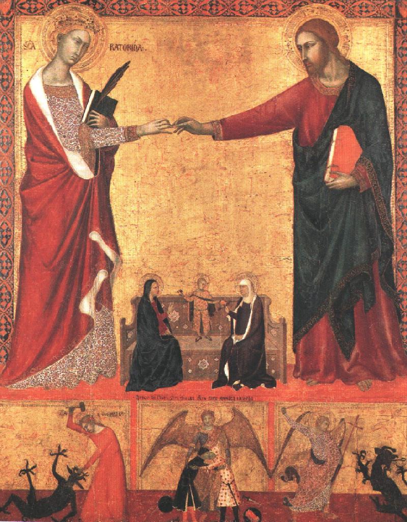 Mistyczne małżeństwo świętej Katarzyny - Barna da Siena