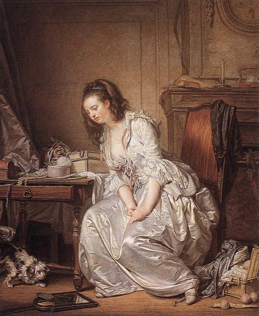 Rozbity lustro - Jean-Baptiste Greuze