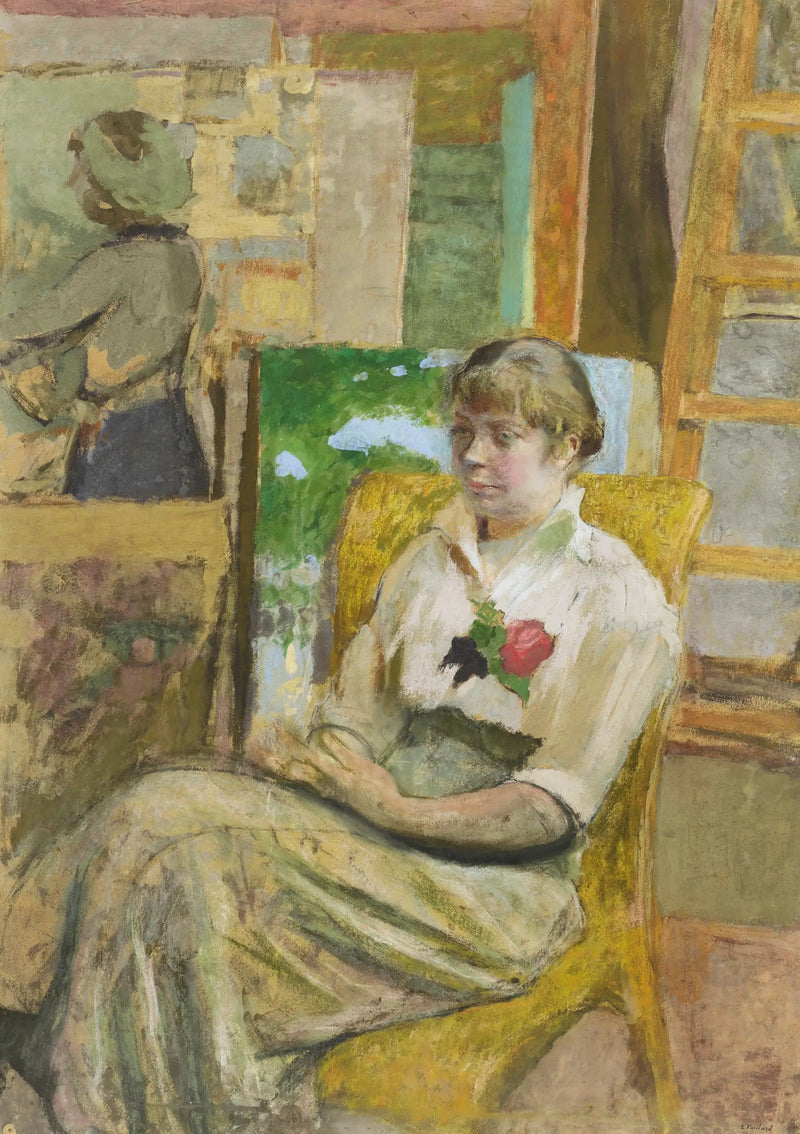 Model z różą - Édouard Vuillard