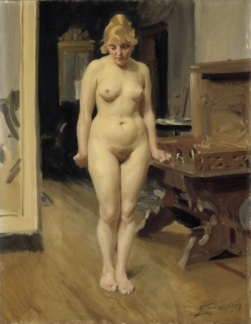 Nieśmiały model - Anders Zorn