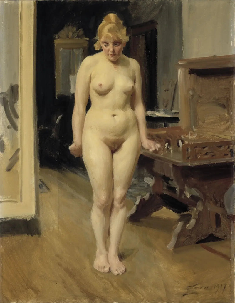 Nieśmiały model - Anders Zorn