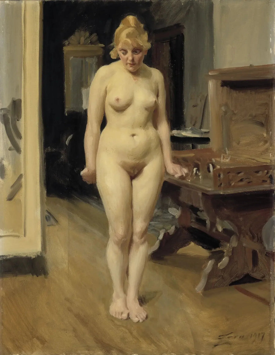 Nieśmiały model - Anders Zorn