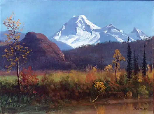 Góra Baker z rzeki Fraser - Albert Bierstadt