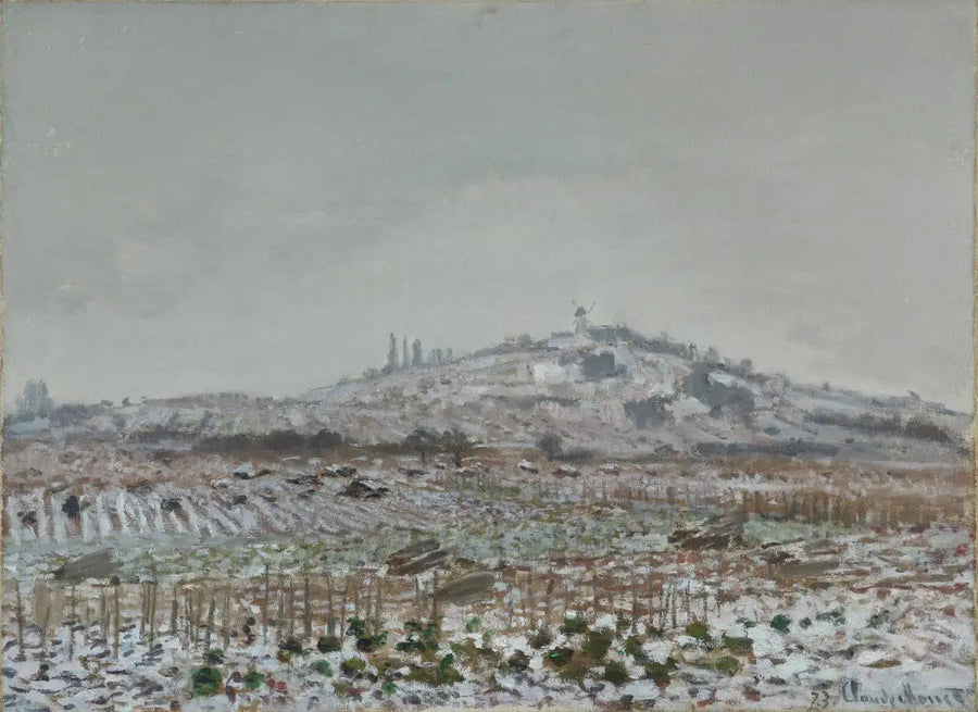Młyn w Orgemont, śnieg - Claude Monet