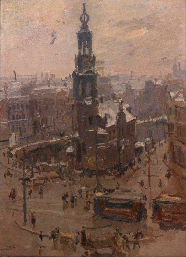 Munt w Amsterdamie zimą - Isaac Israëls